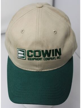 Vintage Cowin Equipment Company Inc BuckleStrapback Cap Graffiti Khaki Green Hat